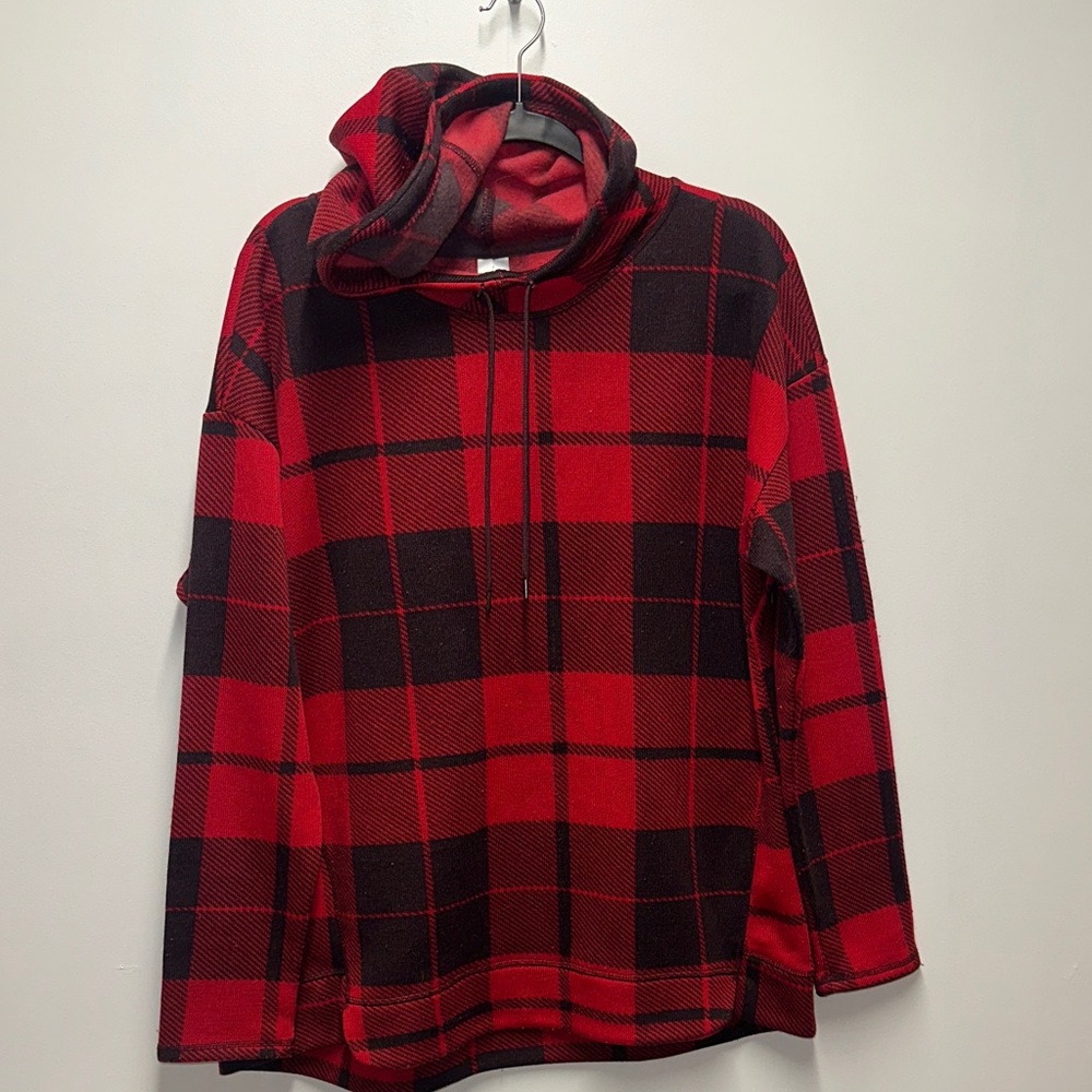 Red and Black Plaid Hoodie donating summer 2026 last call!